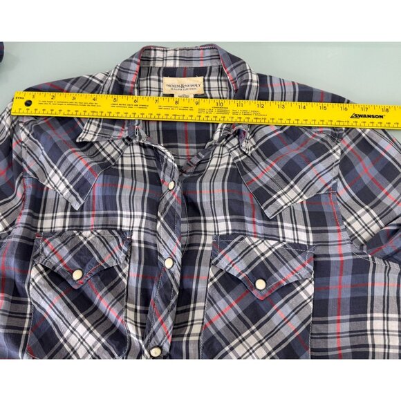 Denim and Supply Ralph Lauren Western Shirt Mens Large L Pearl Snap Lightweight - Picture 6 of 6